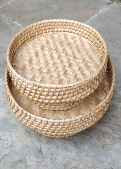 Picture of ORIENTAL ROUND TRAY Colour- natural